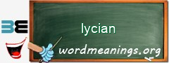 WordMeaning blackboard for lycian